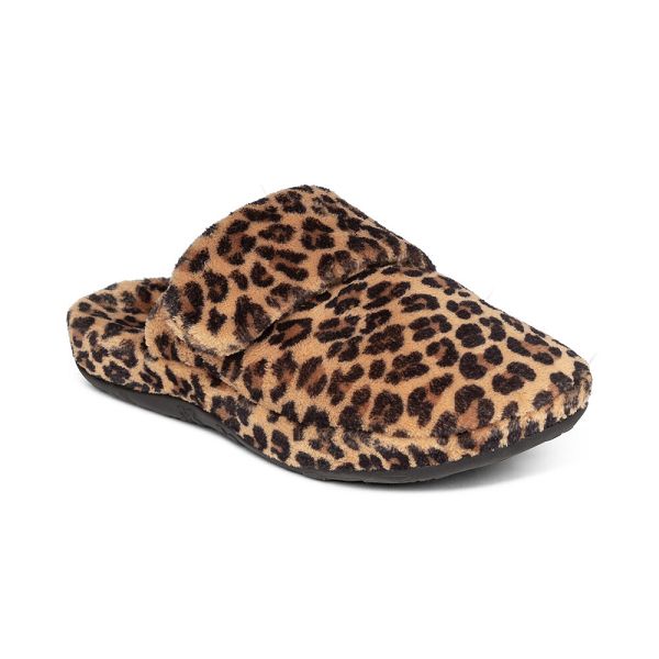 Aetrex Women's Mandy Closed Toe Slippers - Leopard | USA 8MU75KX